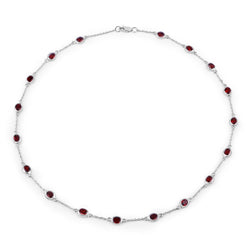 8.10 Carat Genuine Garnet .925 Sterling Silver Necklace