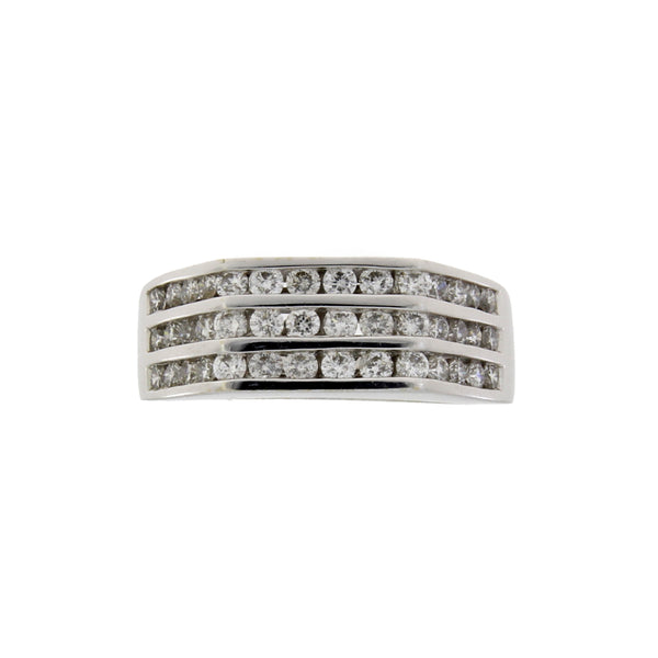 1.44ct Diamond Mens Ring Wedding Band 14KT White Gold