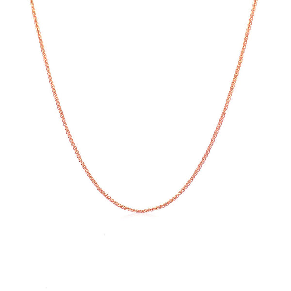 14k Rose Gold Round Wheat Chain (1.00 mm)