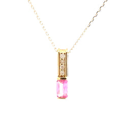 Created Sapphire Fashion Pendants 10KT Yellow Gold