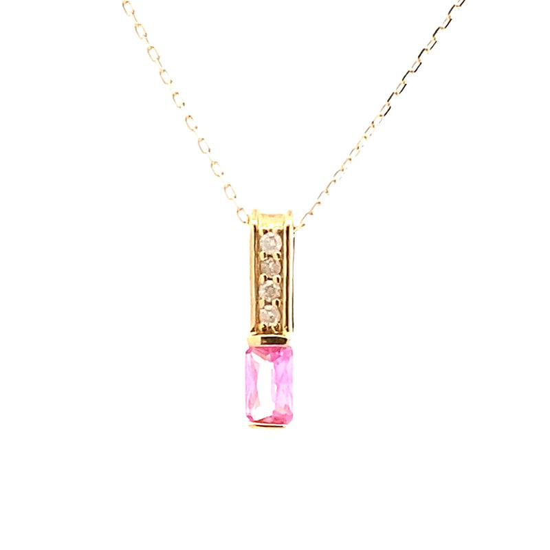 Created Sapphire Fashion Pendants 10KT Yellow Gold