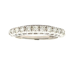 Genuine .50ct Diamond Wedding Band Ring 14KT White Gold