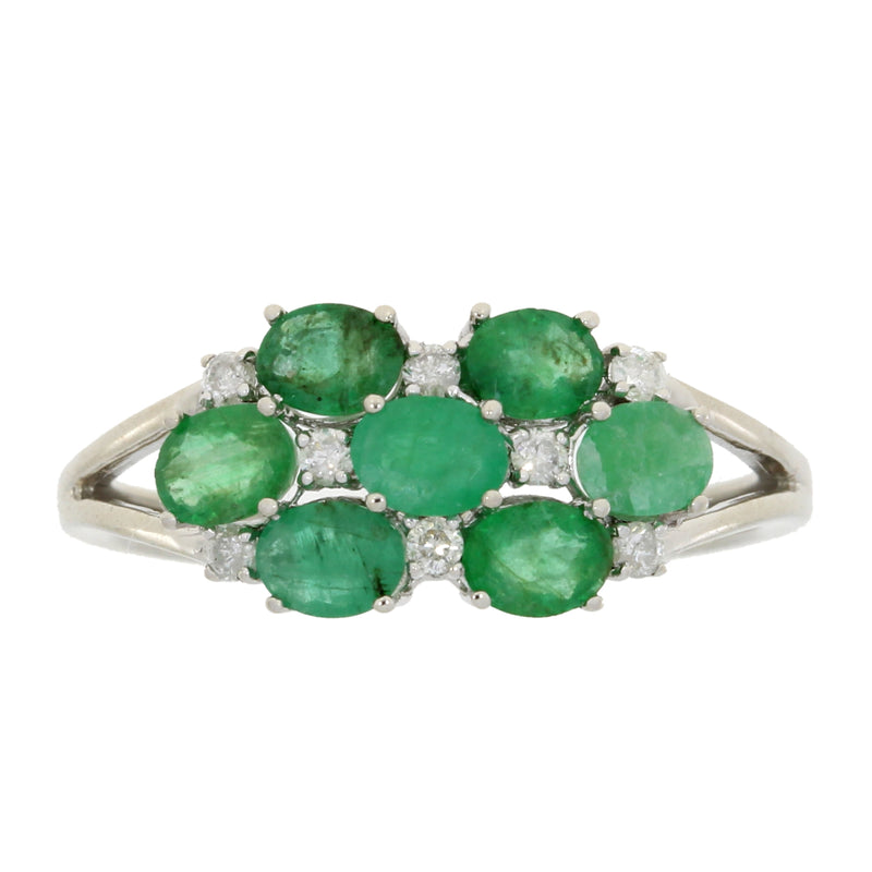 Genuine 1.50ct Emerald Diamond Ring 14KT White Gold