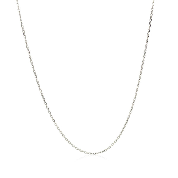 18k White Gold Diamond Cut Cable Link Chain (0.75 mm)