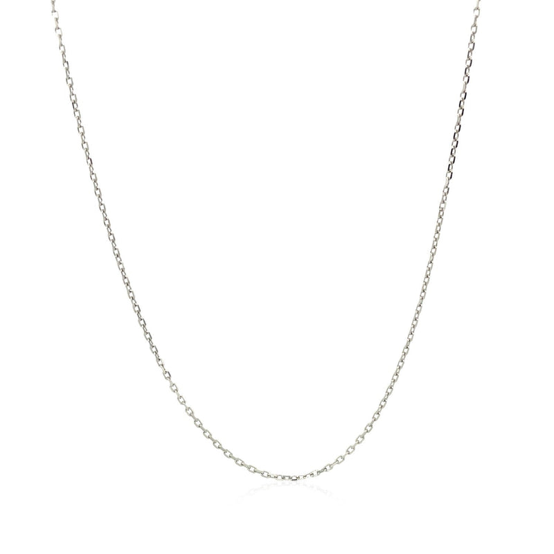 18k White Gold Diamond Cut Cable Link Chain (0.75 mm)