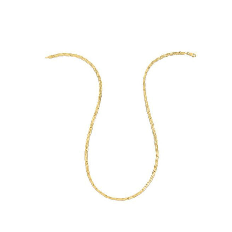 14k Yellow Gold Braided Herringbone Chain (3.20 mm)