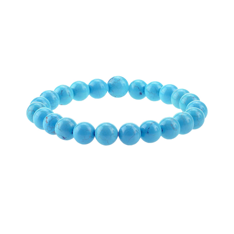 8MM Turquoise Bead Stretch Bracelet