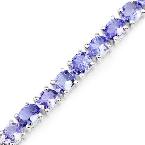 12.21 Carat Genuine Tanzanite .925 Sterling Silver Bracelet