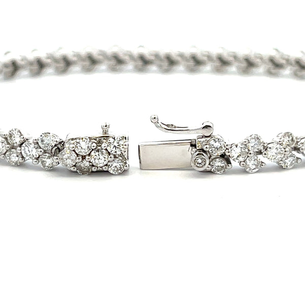 Natural 5.30ct Diamond Tennis Bracelet 18KT White Gold