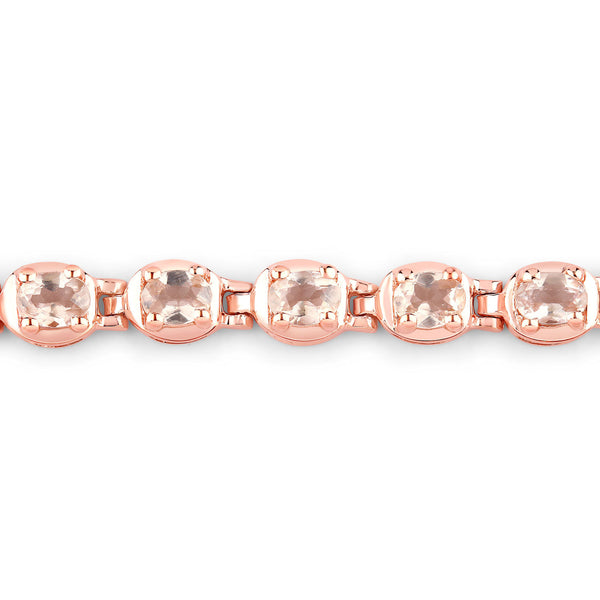 1.35 Carat Genuine Morganite .925 Sterling Silver Bracelet