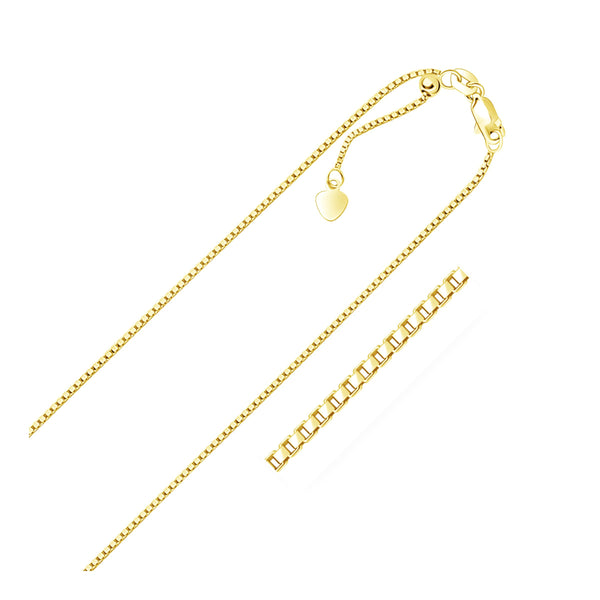 14k Yellow Gold Adjustable Box Chain (1.10 mm)