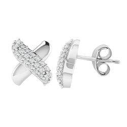 V3 Jewelry Cross Earrings 925 Sterling Silver with Lab Grown Moissanite Gift for Her