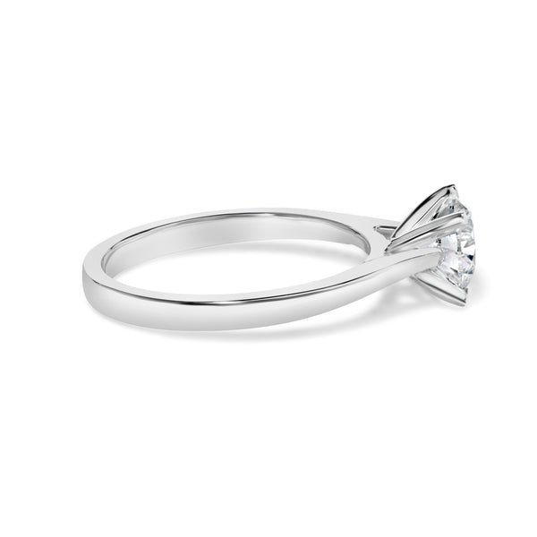 14K White Gold 1.0 Cttw Round Lab Grown Diamond Eagle Claw 4-Prong Set Solitaire Engagement Ring (F-G Color, VS2-SI1 Clarity) - Ring Size 7