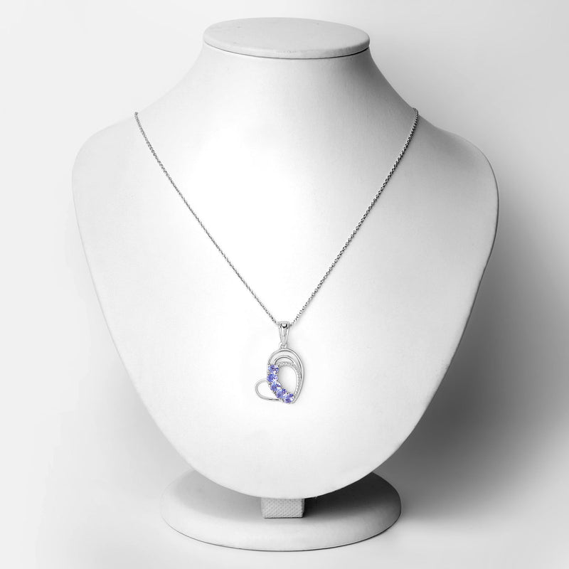 0.85 Carat Genuine Tanzanite .925 Sterling Silver Pendant