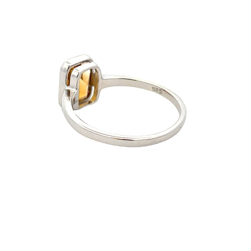 Natural 1.60ct Citrine Ring Sterling Silver