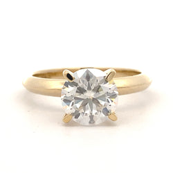 Genuine 1.76ct Moissanite  10KT Yellow Gold