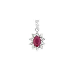 1.35ct Ruby Diamond Fashion Pendants 14KT White Gold