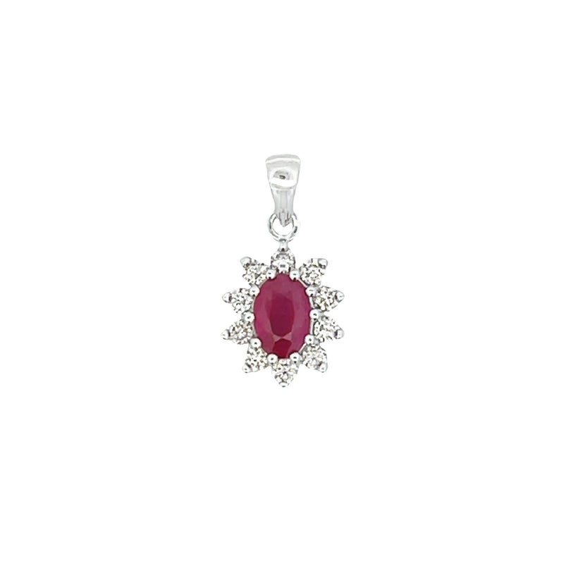 1.35ct Ruby Diamond Fashion Pendants 14KT White Gold