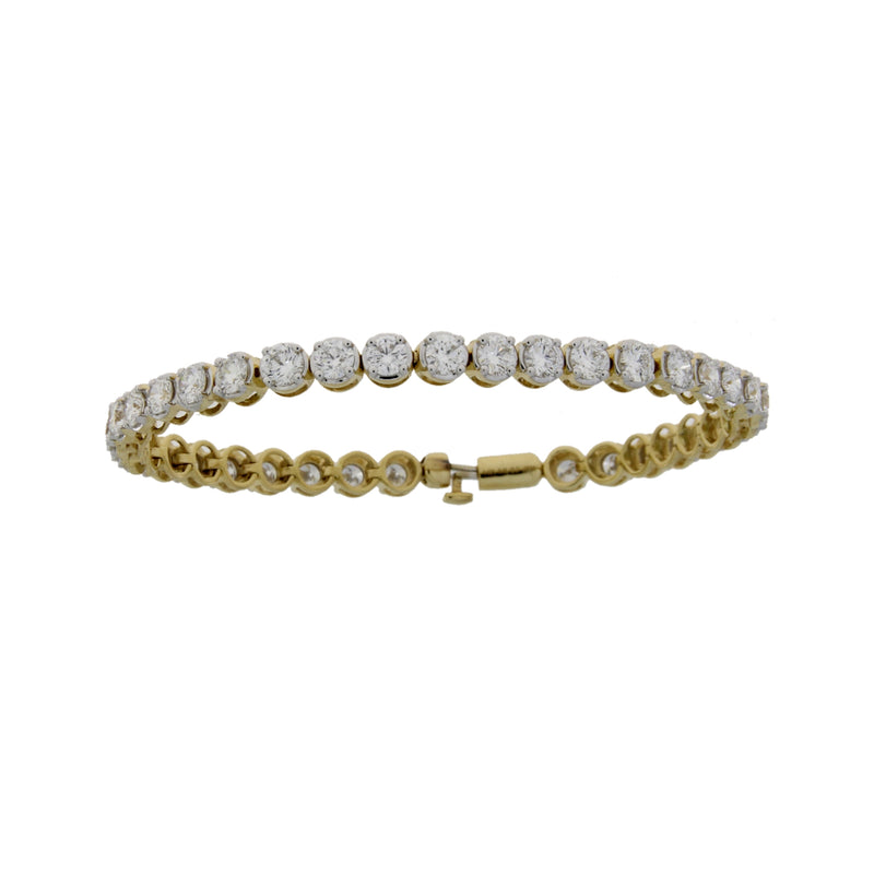 Lab Grown Diamond Tennis Bracelet 14KT Yellow Gold