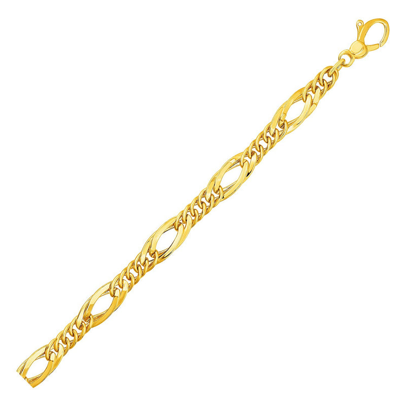 Twisted Oval Chain Bracelet in 14k Yellow Gold