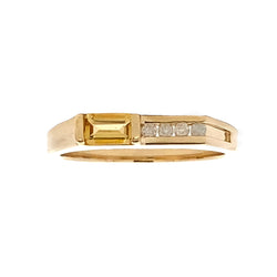 Natural .06ct Citrine Diamond Ring 10KT Yellow Gold