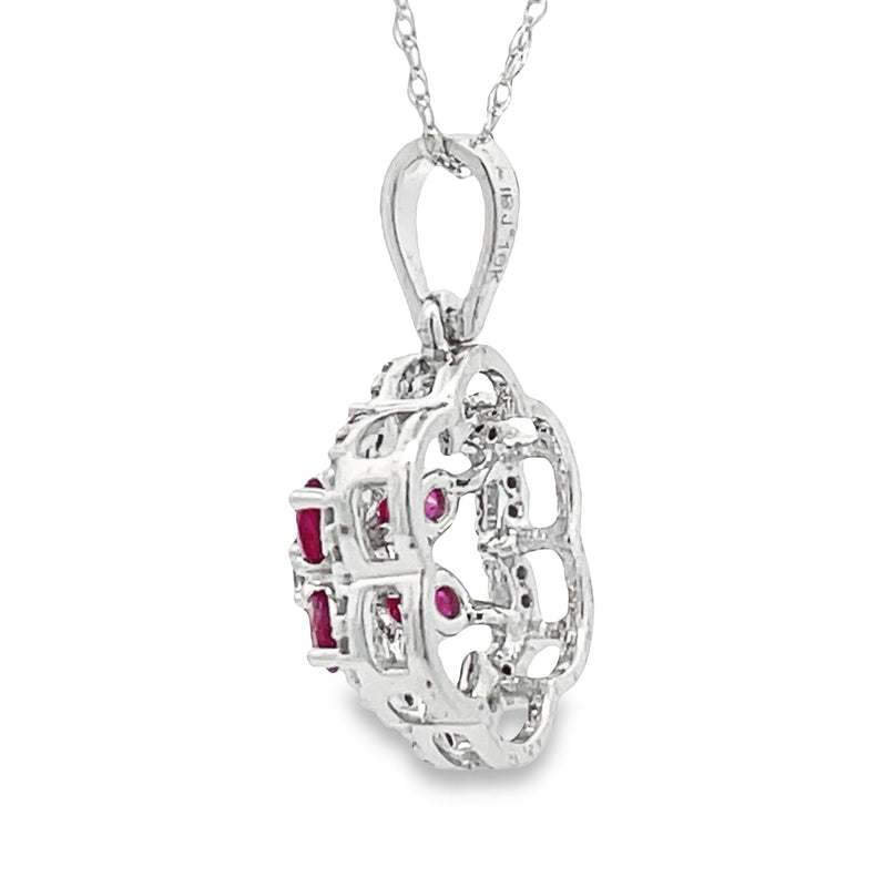 .46ct Ruby Diamond Fashion Pendants 10KT White Gold