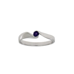 Genuine Amethyst Ring Sterling Silver