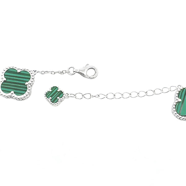 Genuine Malachite Bracelet Sterling Silver