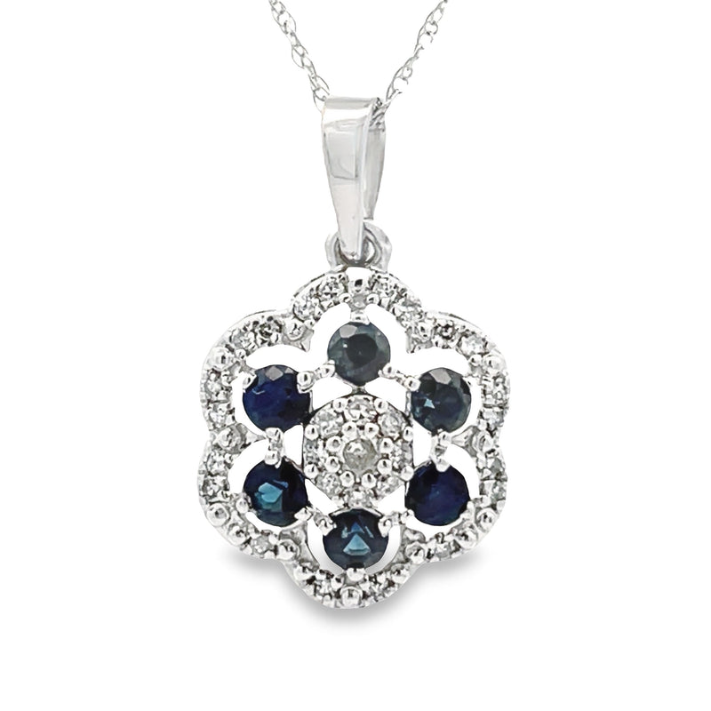 .46ct Sapphire Diamond Fashion Pendants 10KT White Gold