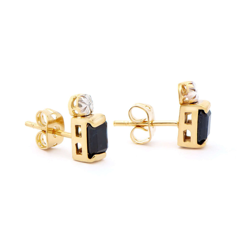 1.32 ctw Sapphires And Diamonds 18K Gold Plated Designer Earrings