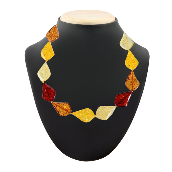 V3 Jewelry Yellow & Red Diamond Shaped Statement Necklace