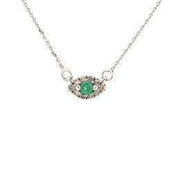 .12ct Emerald Diamond Fashion Pendants 14KT White Gold