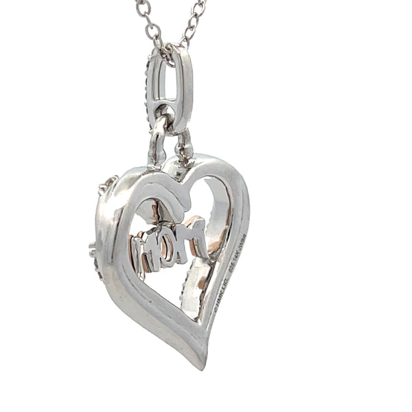 Diamond Heart Love Pendant Sterling Silver 14KT Gold