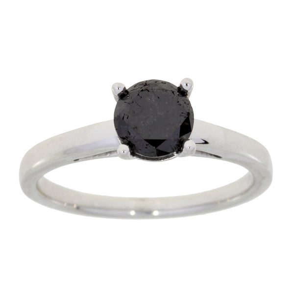 Natural 1.00ct Black Diamond  Sterling Silver