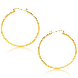 14k Yellow Gold Polished Hoop Earrings (40mm)