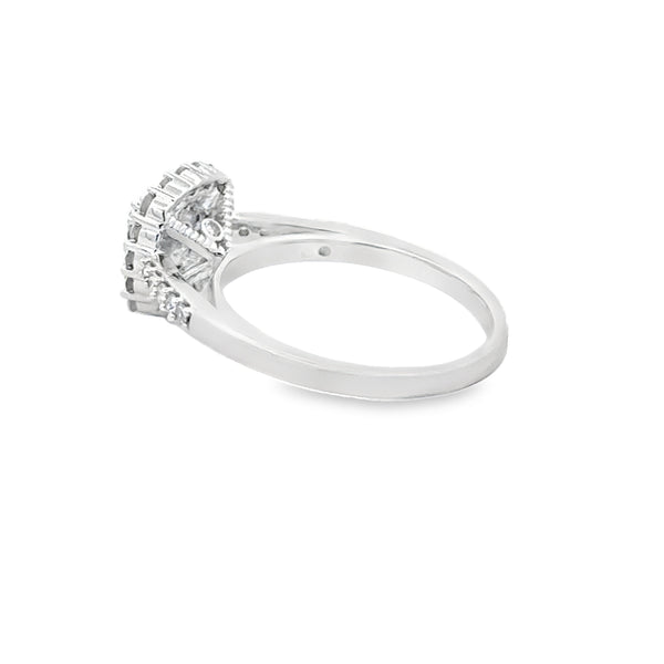 1.00ct Diamond Ctr Diamond Eng Only 14KT White Gold