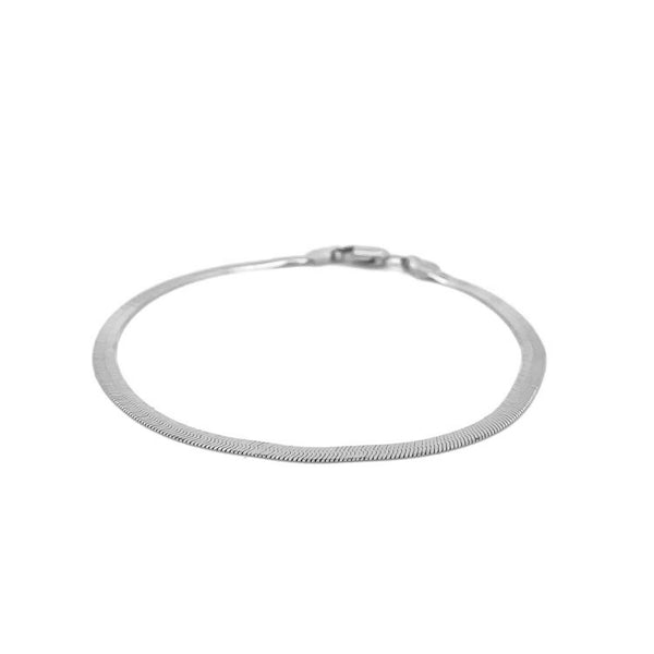 14k White Gold Super Flex Herringbone Bracelet (2.80 mm)