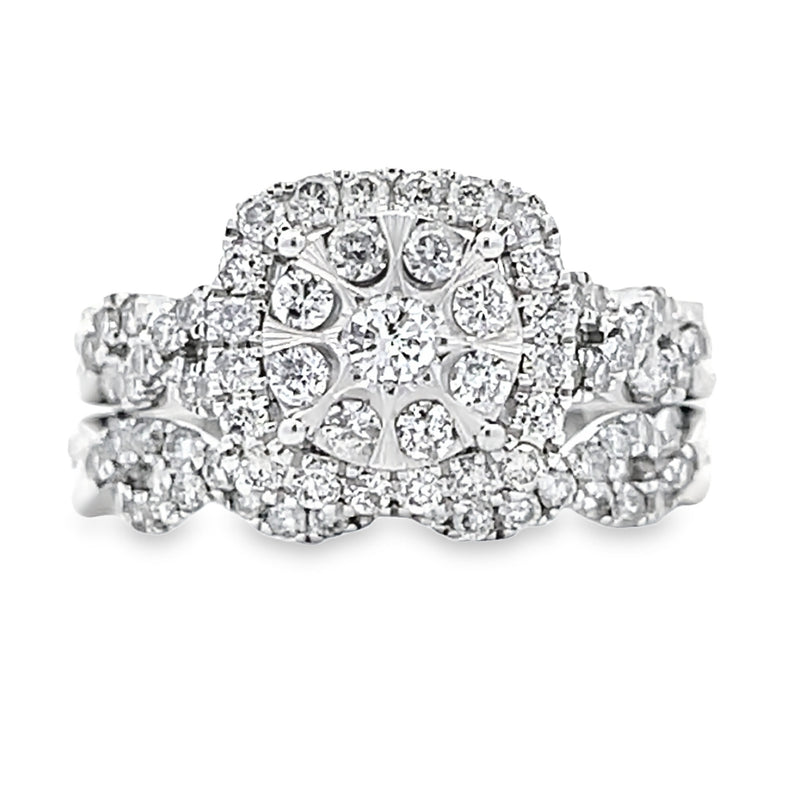 1.00ct Diamond Engagement Ring Set 10KT White Gold