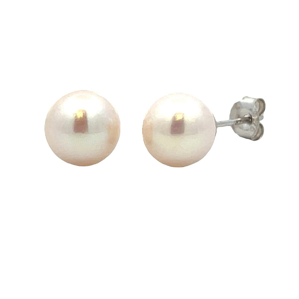 Natural FW Pearl Stud Earrings Sterling Silver