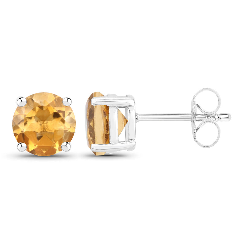 2.00 Carat Genuine Citrine .925 Sterling Silver Earrings