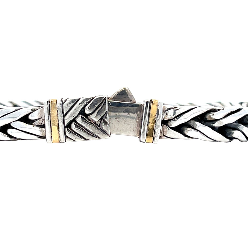 Mens Bracelet Sterling Silver 18KT Gold