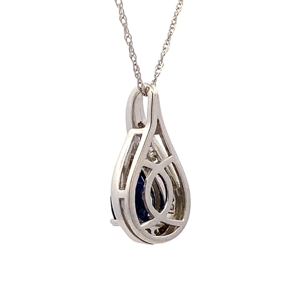 .82ct Sapphire Diamond Fashion Pendants 14KT White Gold