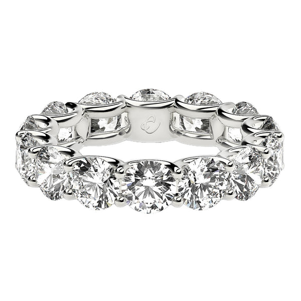 Round Cut Lab Grown Diamond Eternity Ring in 14k White Gold (6 cttw FG/VS2)