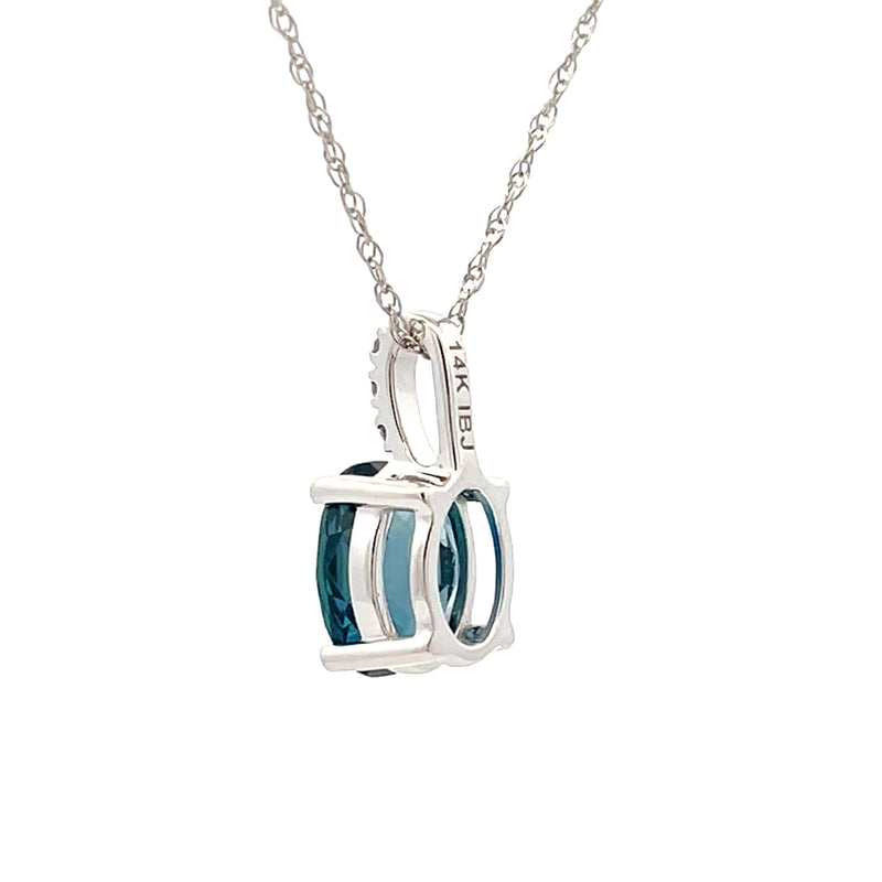 London Blue Topaz Fashion Pendants 14KT White Gold