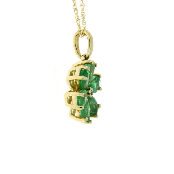 Emerald Diamond Fashion Pendants 14KT Yellow Gold