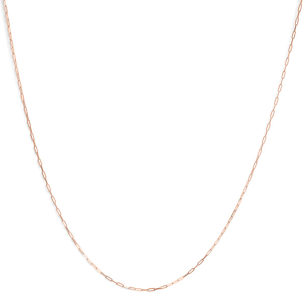 Unisex Solid 14K Yellow Gold 1.5mm Paperclip Chain Necklace - 18 Inches