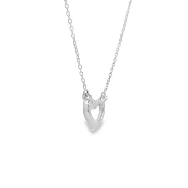 .03ct Diamond Heart Love Pendant 14KT White Gold