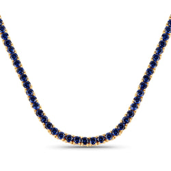 11.65 Carat Created Blue Sapphire .925 Sterling Silver Necklace