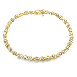 Genuine 2.04ct Diamond Tennis Bracelet 10KT Yellow Gold