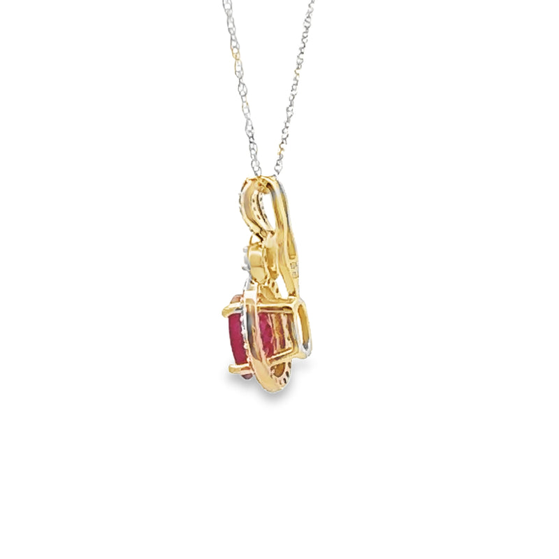 1.16ct Ruby Diamond Fashion Pendants 10KT White Gold